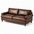 Klassisches 3-Sitzer-Sofa in brauner Lederoptik, 210 × 95 × 88 cm