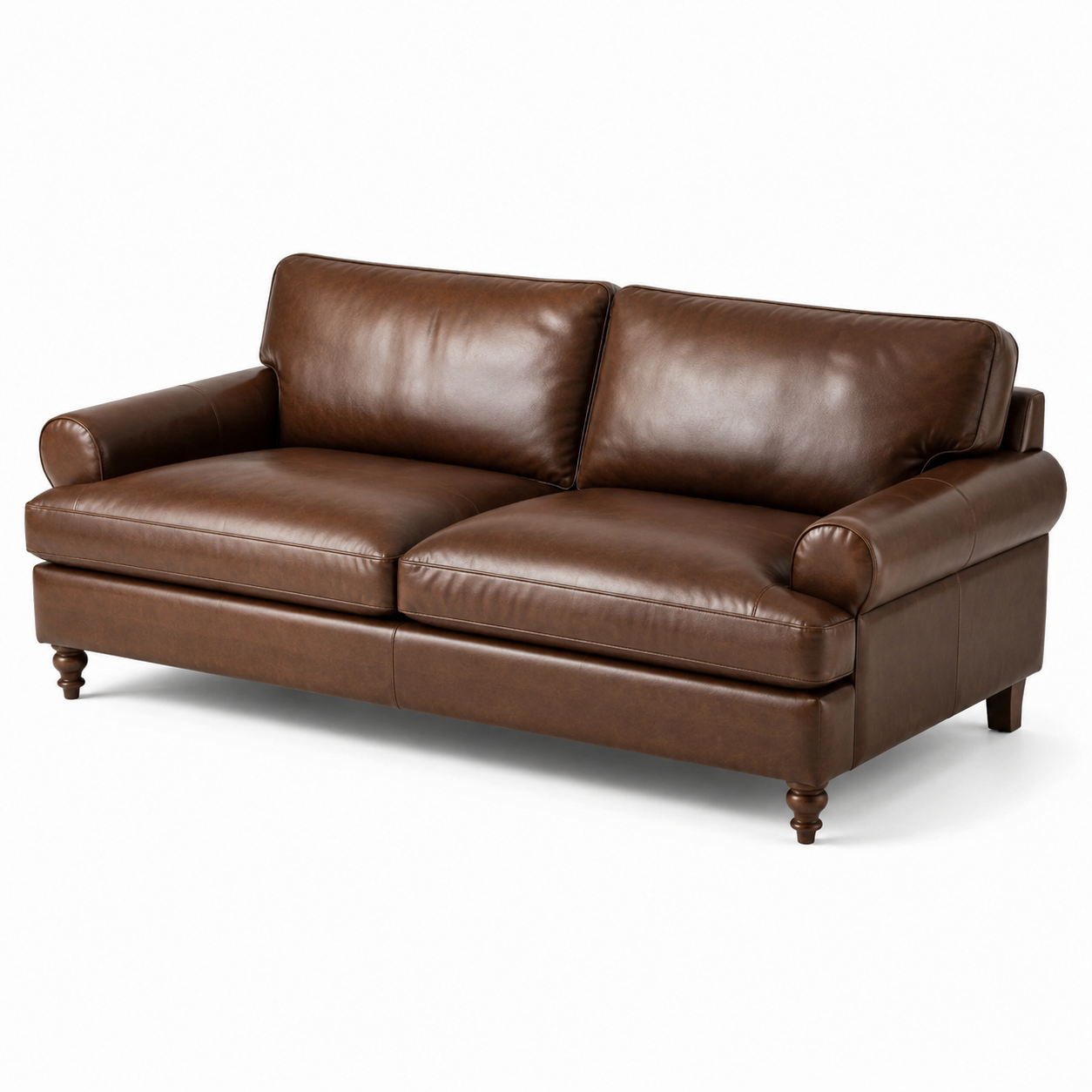 Klassisches 3-Sitzer-Sofa in brauner Lederoptik, 210 × 95 × 88 cm