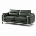 Modernes 2-Sitzer-Sofa in Dunkelgrün und Silber, 180 × 86 × 88 cm