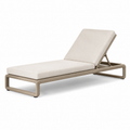 Verstellbare Gartenliege mit Polsterauflage, Beige/Taupe, 200 × 75 × 35 cm